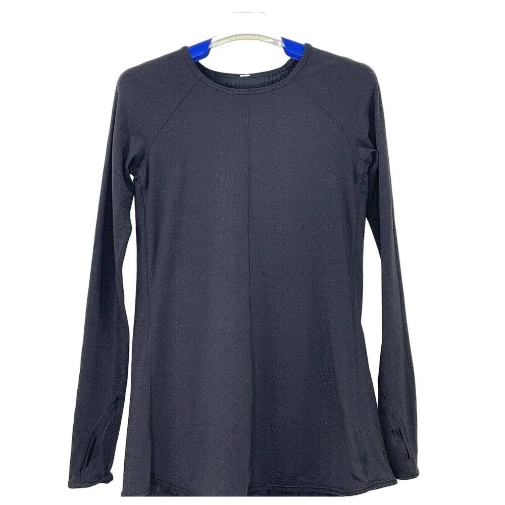 Lululemon Making Moves Long Sleeve Top Pleated Back Rulu Fabric Black Size 2